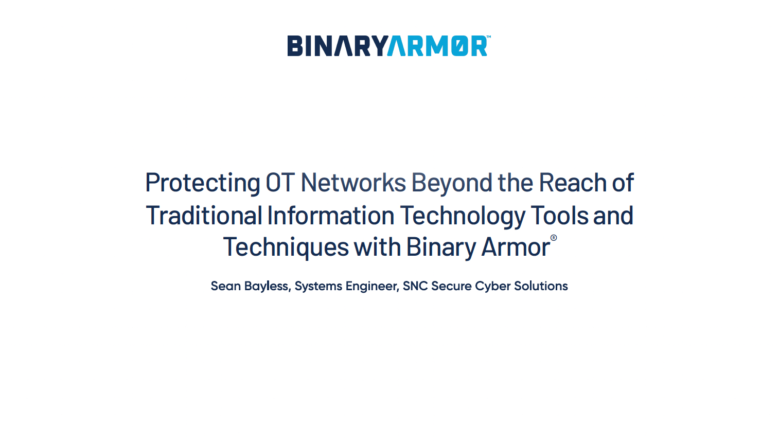 Protecting OT Networks Beyond the Reach of IT Tools white paper cover