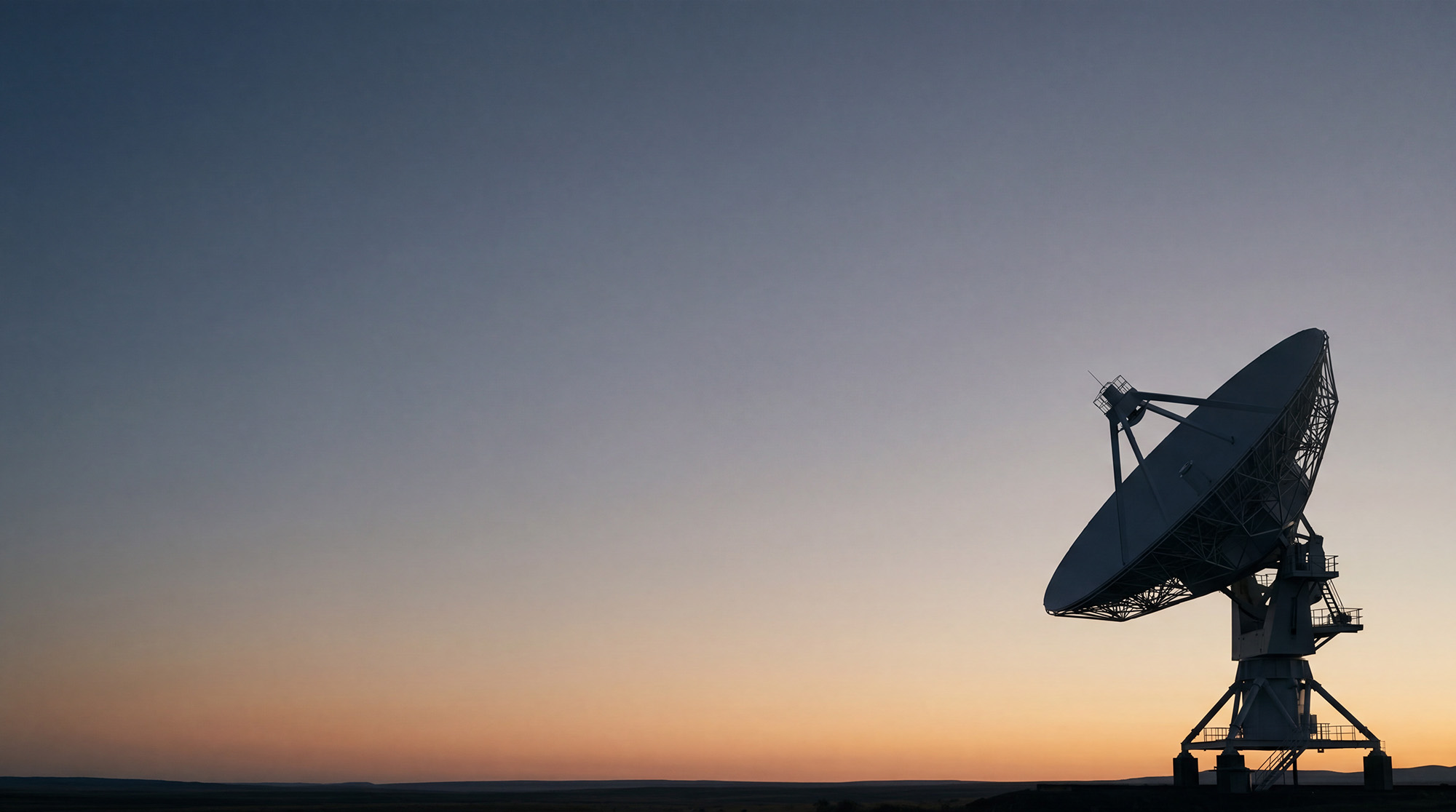 Satellite dish at dusk